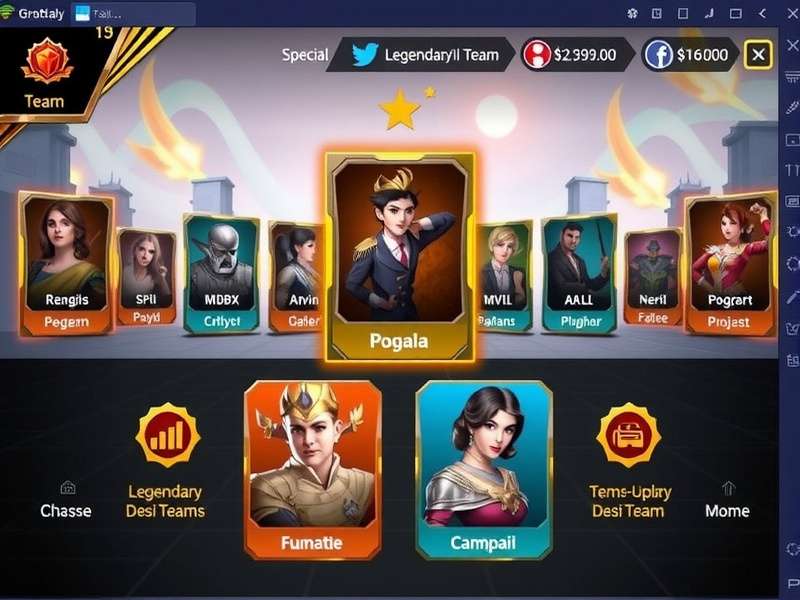 Legendary Desi Teams character collection screen